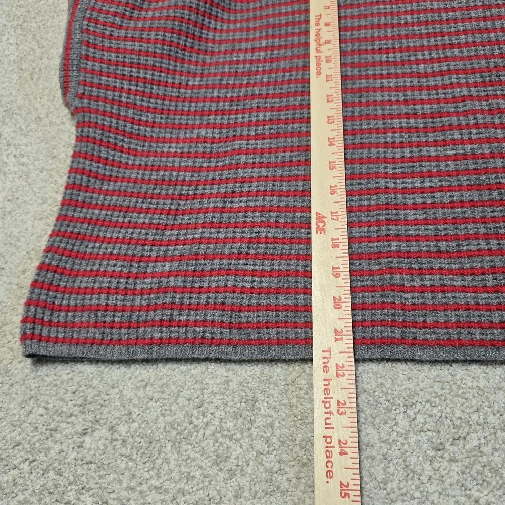 NWT‎ Madewell Red Pine Stripe 100% Wool Waffle Turtleneck Sweater Size XL